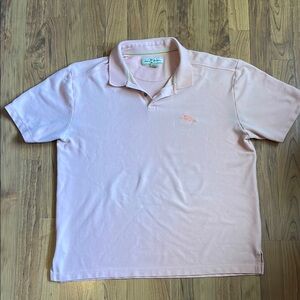 Classic Tommy Bahama Light Pink Short Sleeve Polo Shirt Size XL